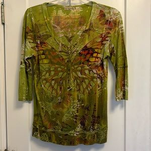Live and Let Live boho top Large Petite